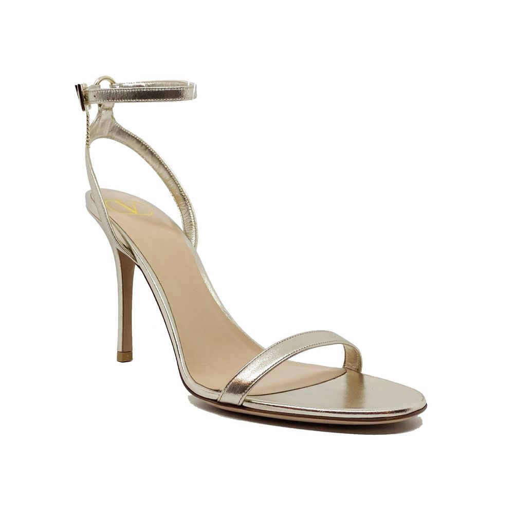 Valentino Garavani Goldene Leder-Stilettosandalen