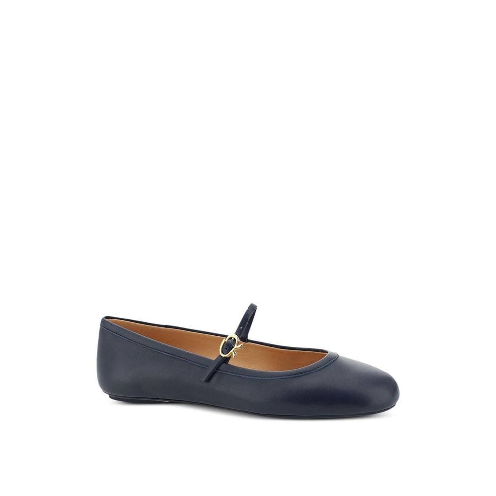 Gianvito Rossi Blaue Stoff-Ballerinas