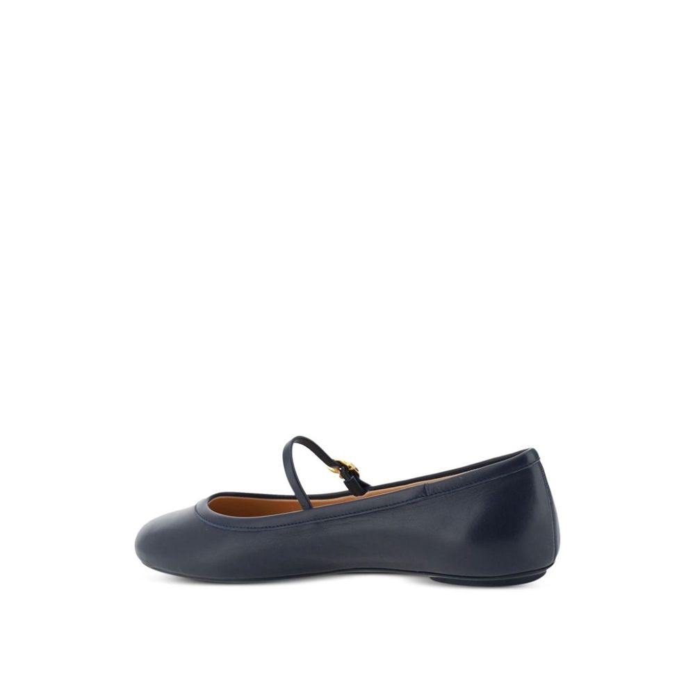 Gianvito Rossi Blaue Stoff-Ballerinas