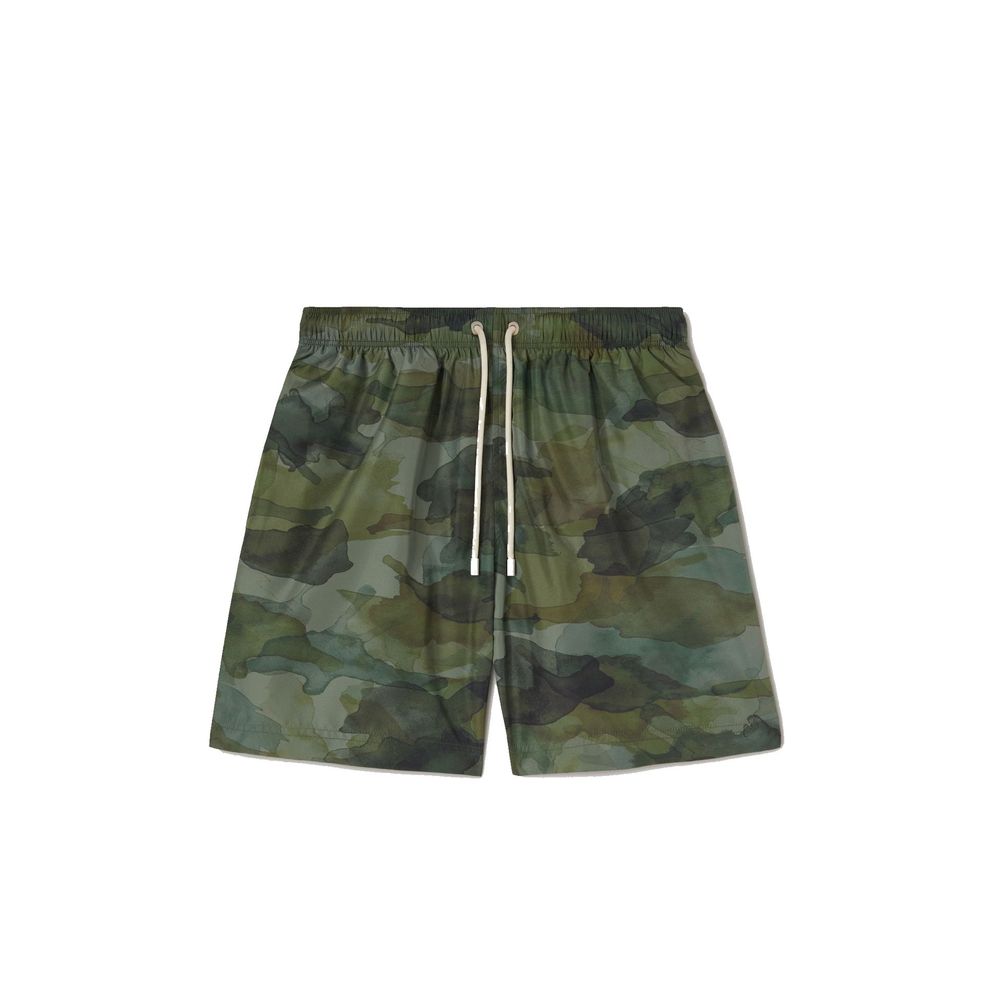 Palm Angels Grüne Badeshorts aus Polyester