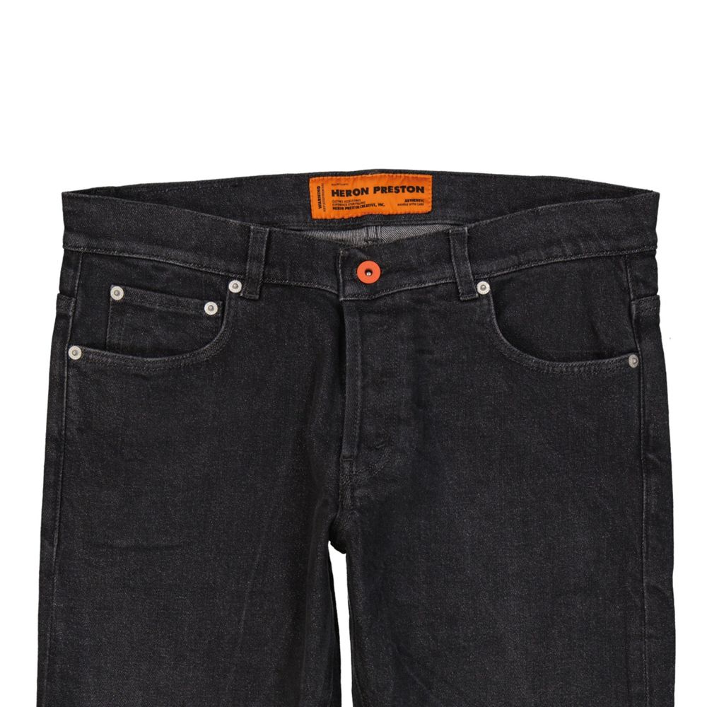 Heron Preston Schwarze Baumwoll-Jeans mit schmaler Passform