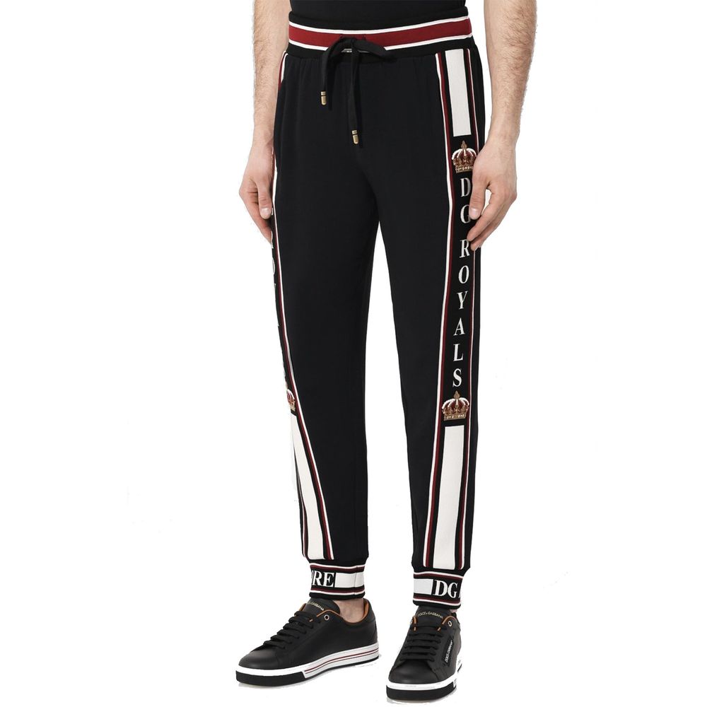 Dolce & Gabbana Schwarze Elastan-Sportleggings