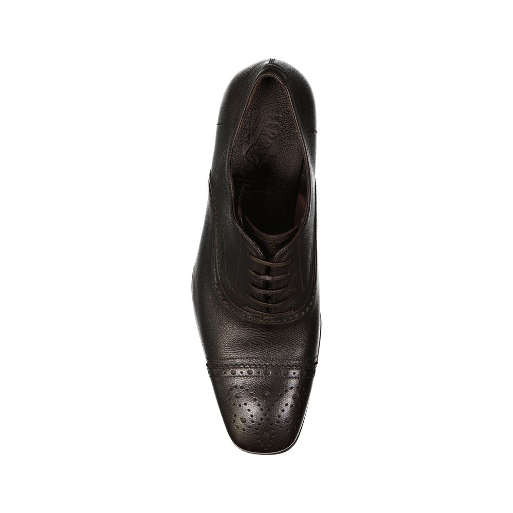 Salvatore Ferragamo Braune Kalbsleder-Oxfords und -Derbies