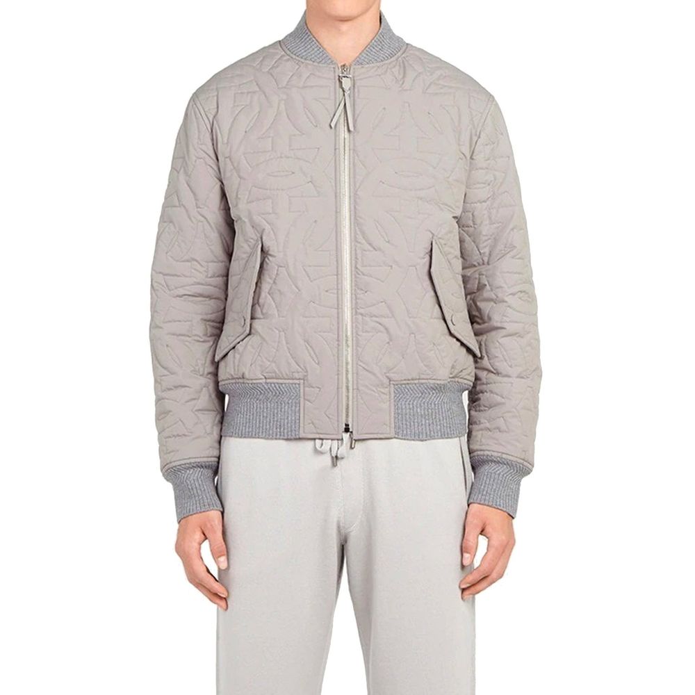 Salvatore Ferragamo Grauer Polyester-Bomber