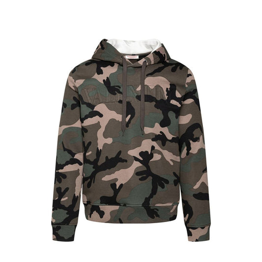 Valentino Tarnmuster-Kapuzenpulli Sweatshirt