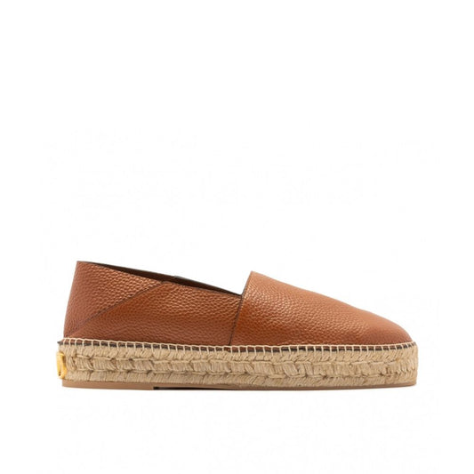 Valentino Garavani Braune Espadrilles aus Kalbsleder