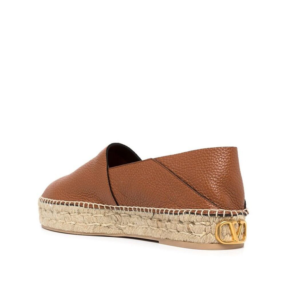 Valentino Garavani Braune Espadrilles aus Kalbsleder