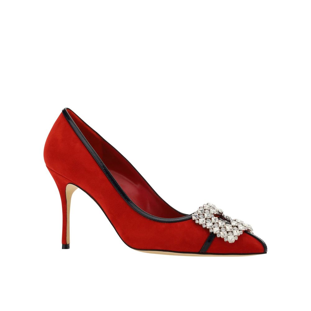 Manolo Blahnik Rote Lederpumps mit hohem Absatz