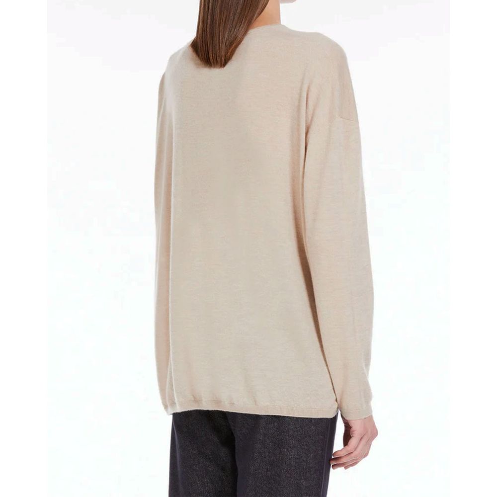Max Mara Beiger Kaschmir-Pullover aus reinem Kaschmir