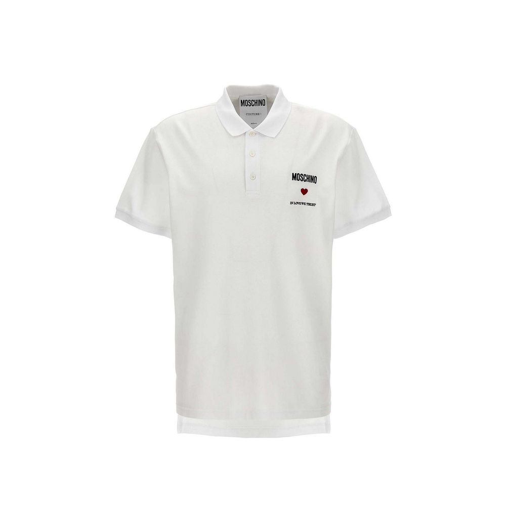 Moschino Couture Baumwoll-Poloshirt in Weiß
