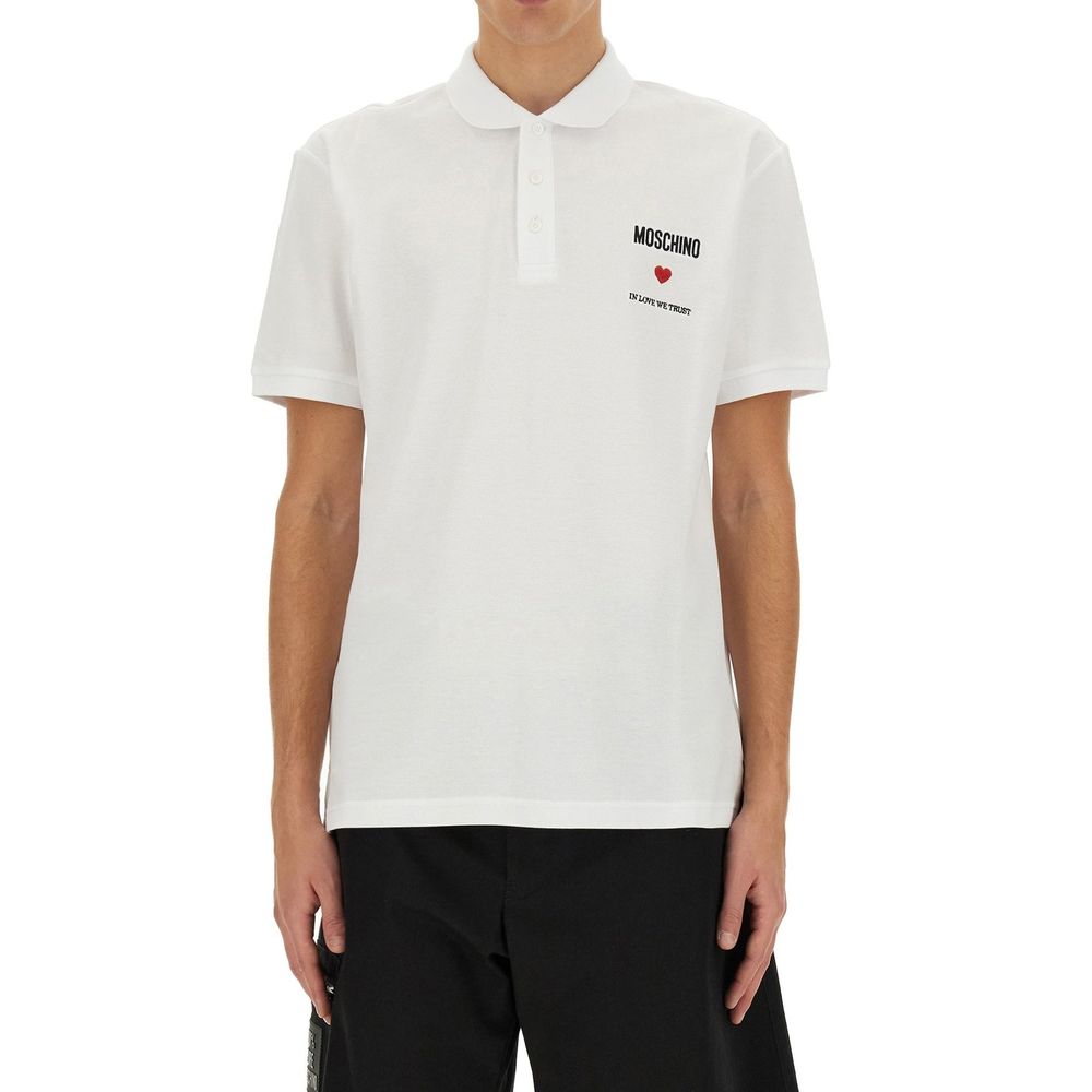 Moschino Couture Baumwoll-Poloshirt in Weiß