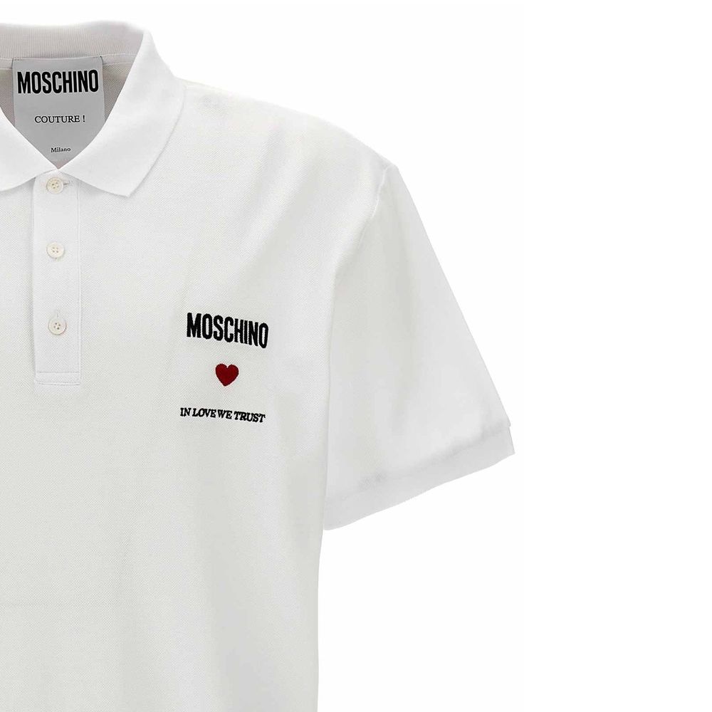 Moschino Couture Baumwoll-Poloshirt in Weiß