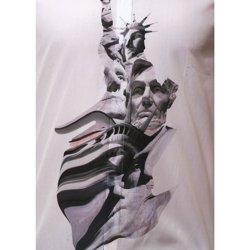 Neil Barrett Baumwollhemd mit Muster in Weiß