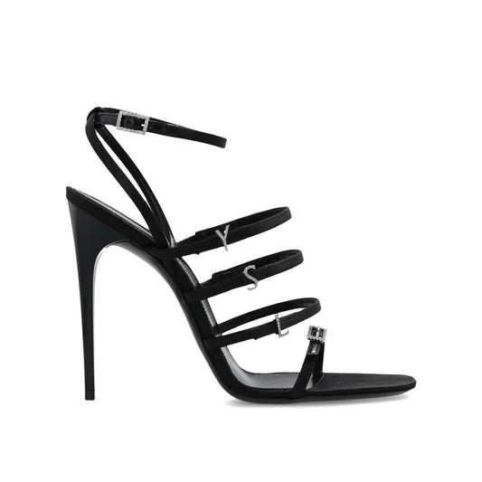 Saint Laurent Schwarze Seiden-Stilettos mit Absatz