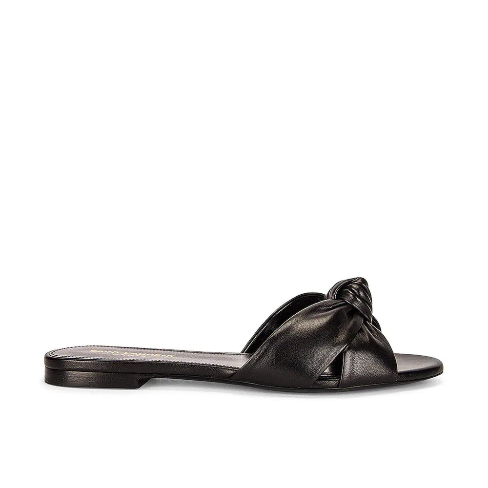 Saint Laurent Schwarze Kalbsledersandalen