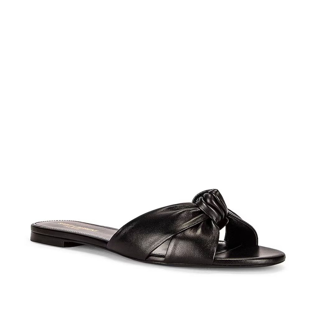 Saint Laurent Schwarze Kalbsledersandalen