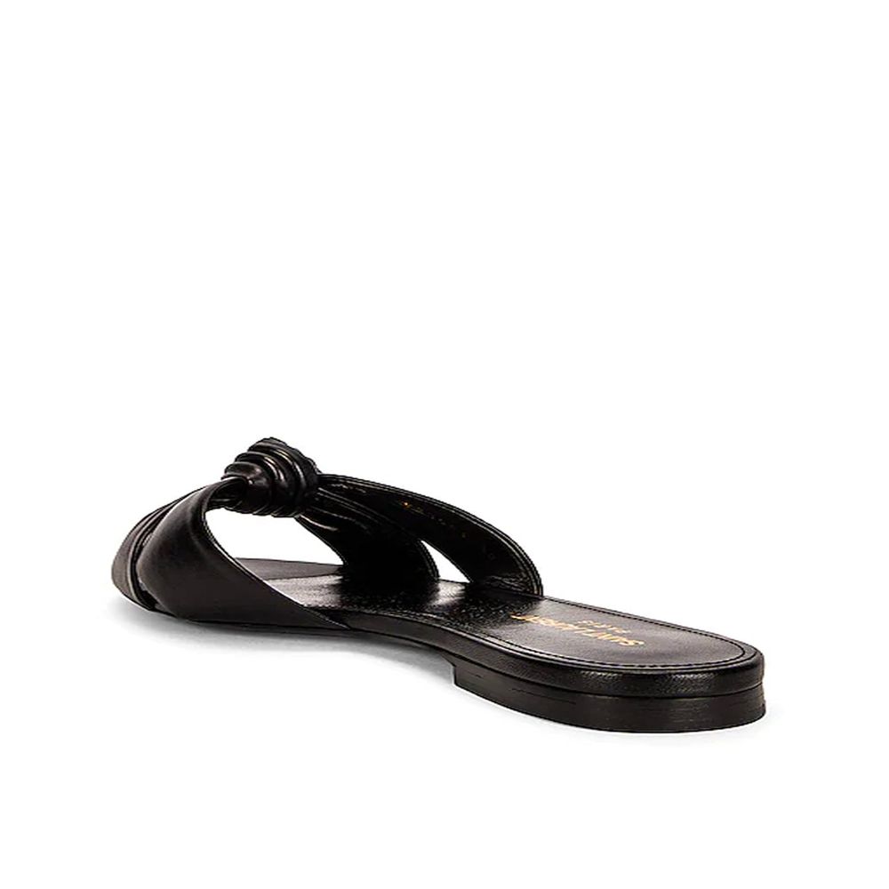 Saint Laurent Schwarze Kalbsledersandalen