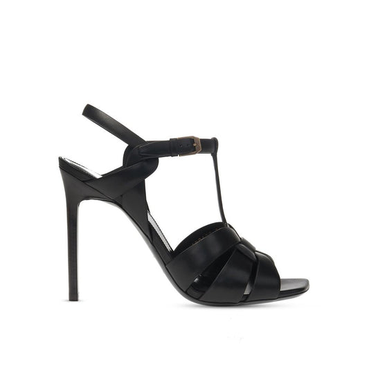 Saint Laurent Schwarze Stilettosandalen aus Kalbsleder
