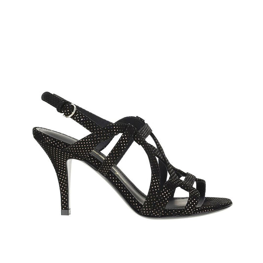 Salvatore Ferragamo Schwarze Leder-Stilettosandalen