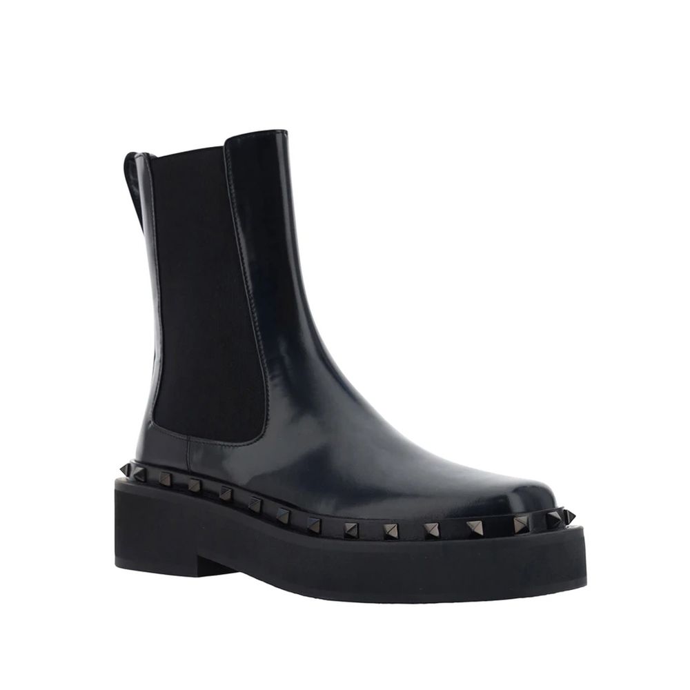 Valentino Garavani Schwarze Chelsea-Stiefel aus Kalbsleder