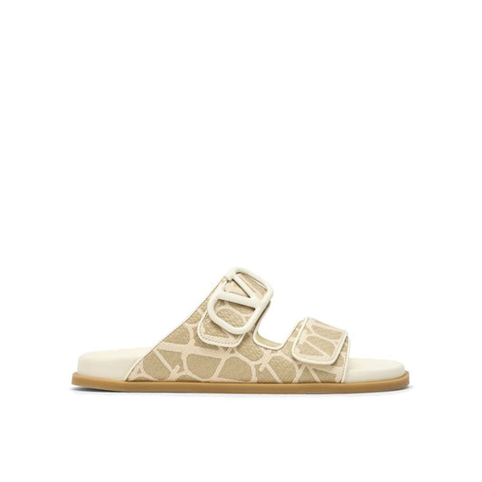 Valentino Garavani Bicolor-Sandalen mit Stoffriemen