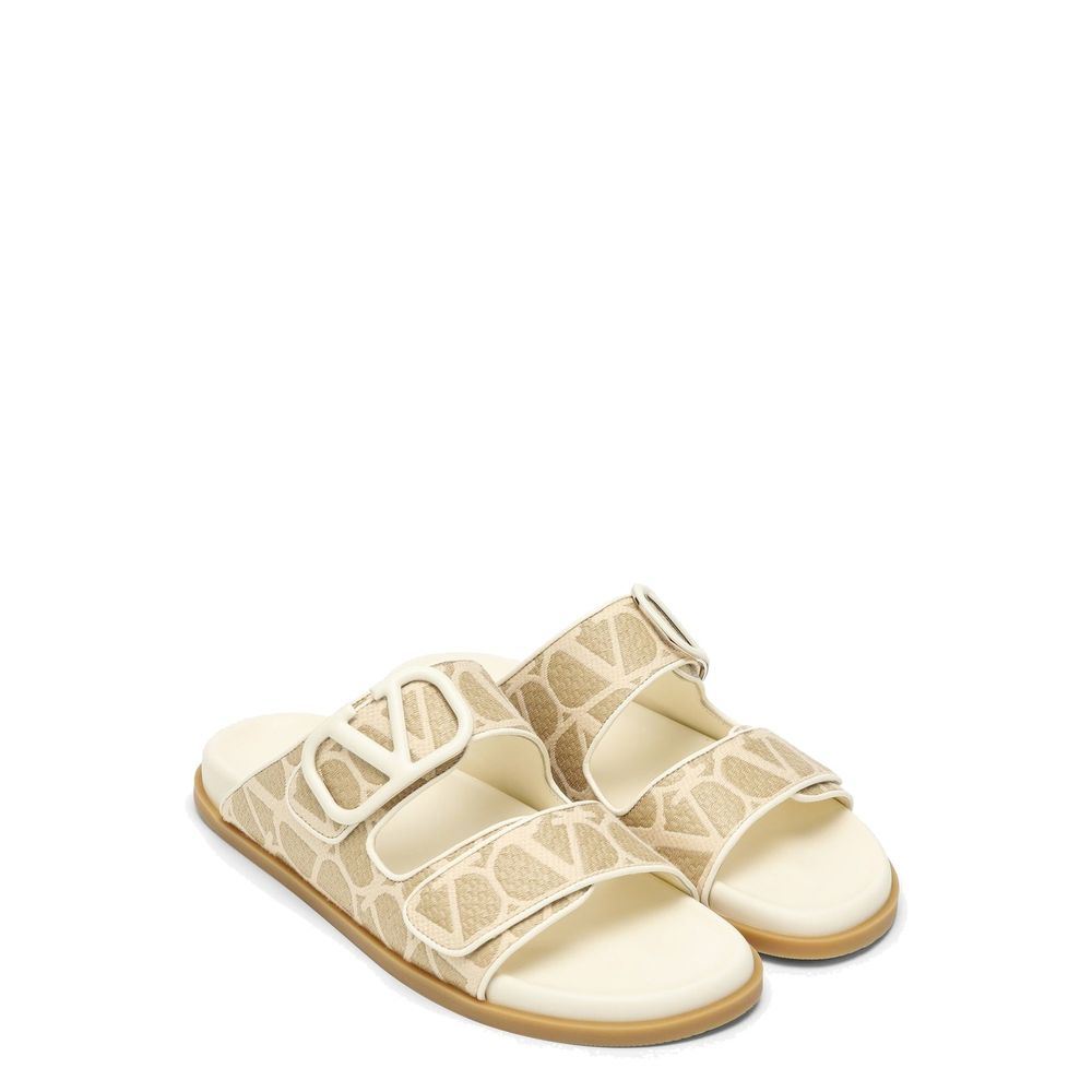 Valentino Garavani Bicolor-Sandalen mit Stoffriemen