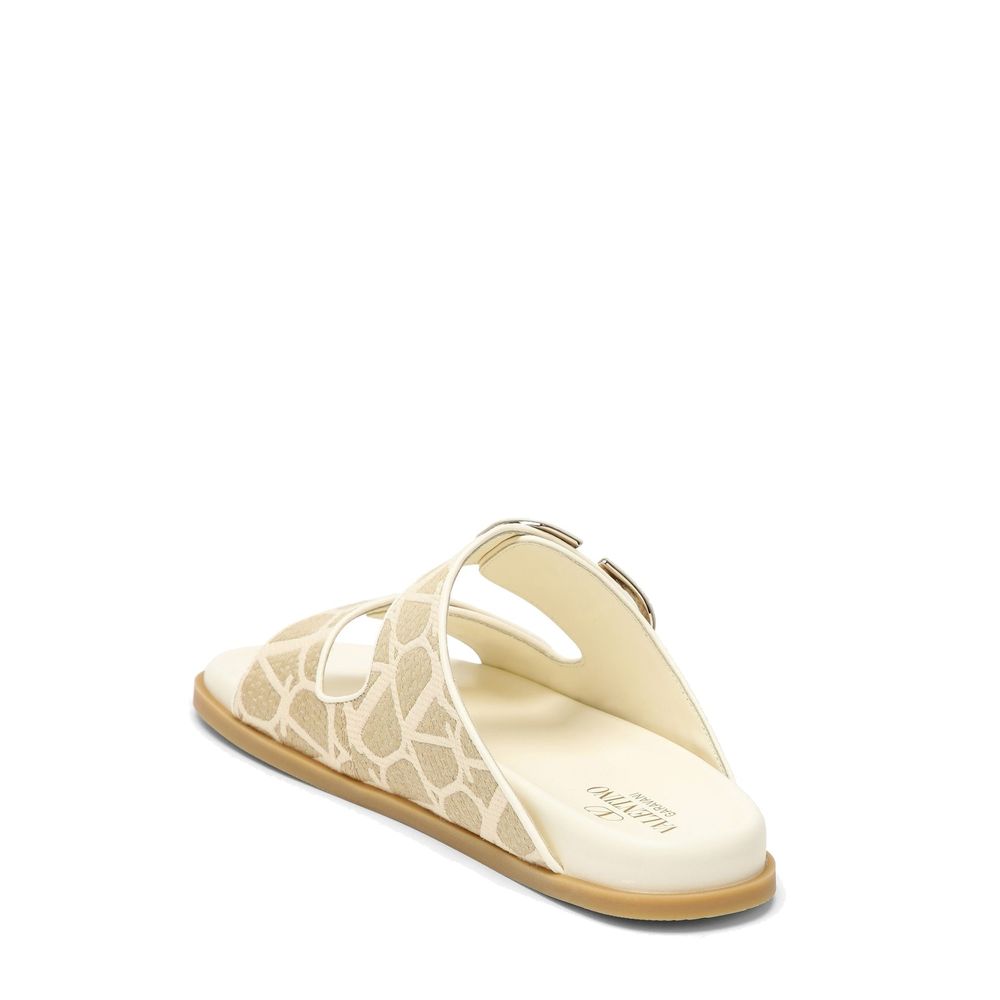Valentino Garavani Bicolor-Sandalen mit Stoffriemen