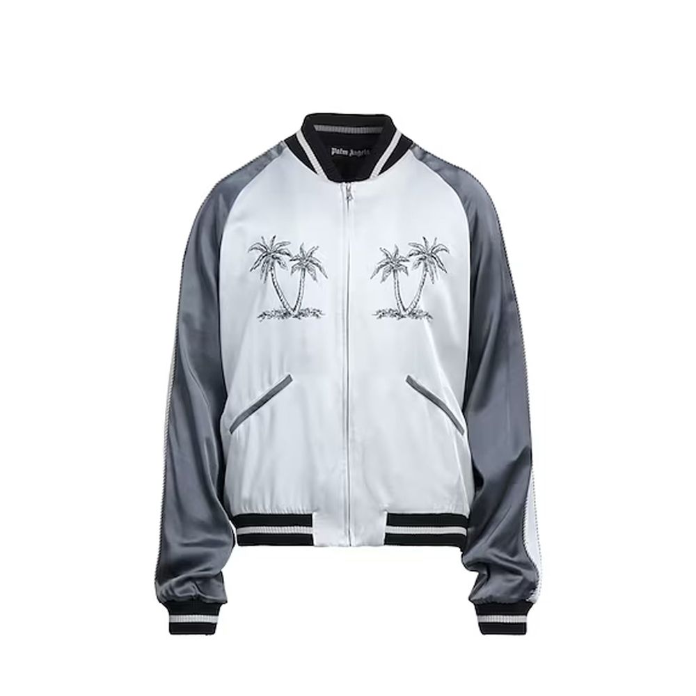 Palm Angels Graue Bomberjacke aus Acetat