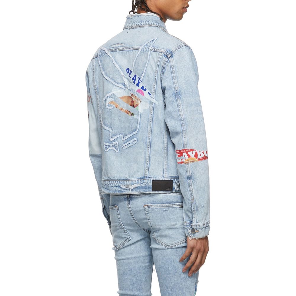Amiri Playboy Magazin Trucker Denim Jacke