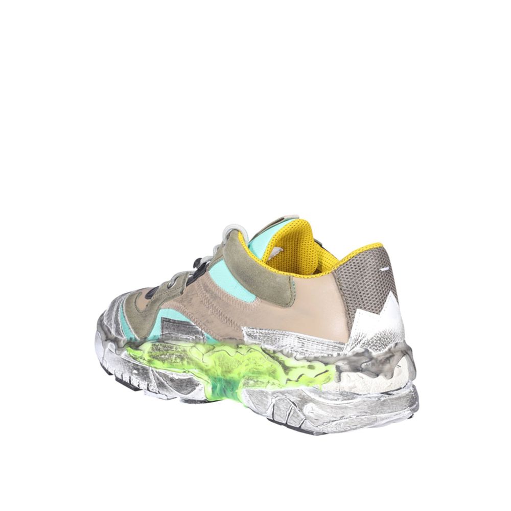 Maison Margiela Grüne Stoff-Sneaker mit klobiger Sohle