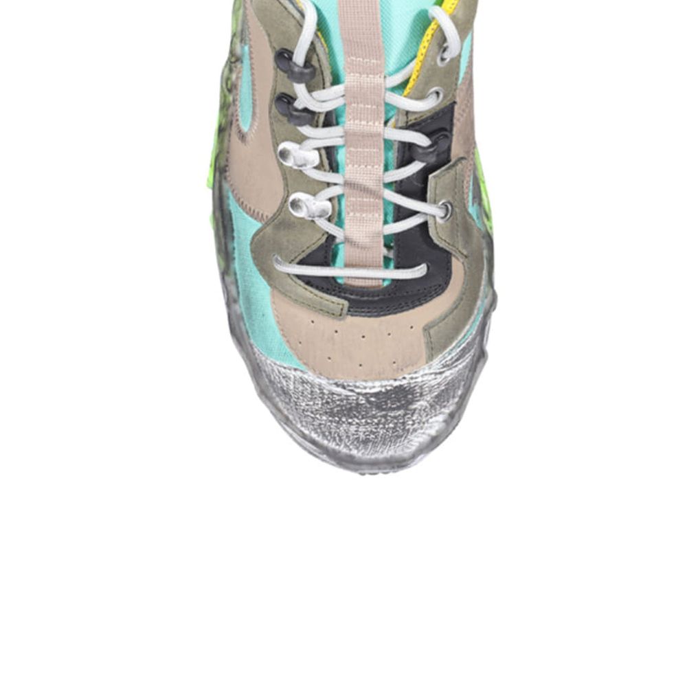 Maison Margiela Grüne Stoff-Sneaker mit klobiger Sohle