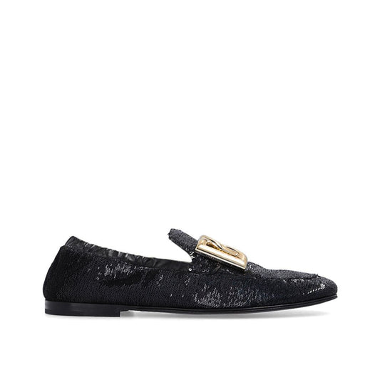 Dolce & Gabbana Elegante Schwarze Stoff-Loafer zum Hineinschlüpfen