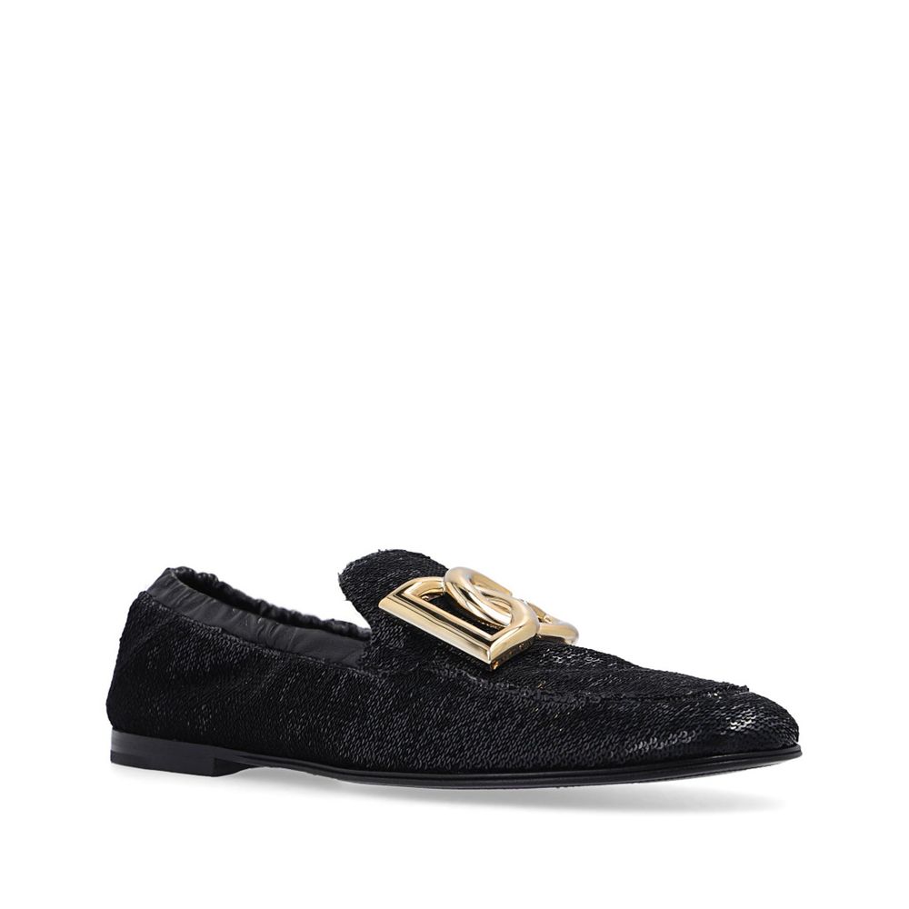 Dolce & Gabbana Elegante Schwarze Stoff-Loafer zum Hineinschlüpfen