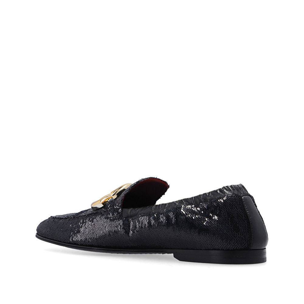 Dolce & Gabbana Elegante Schwarze Stoff-Loafer zum Hineinschlüpfen