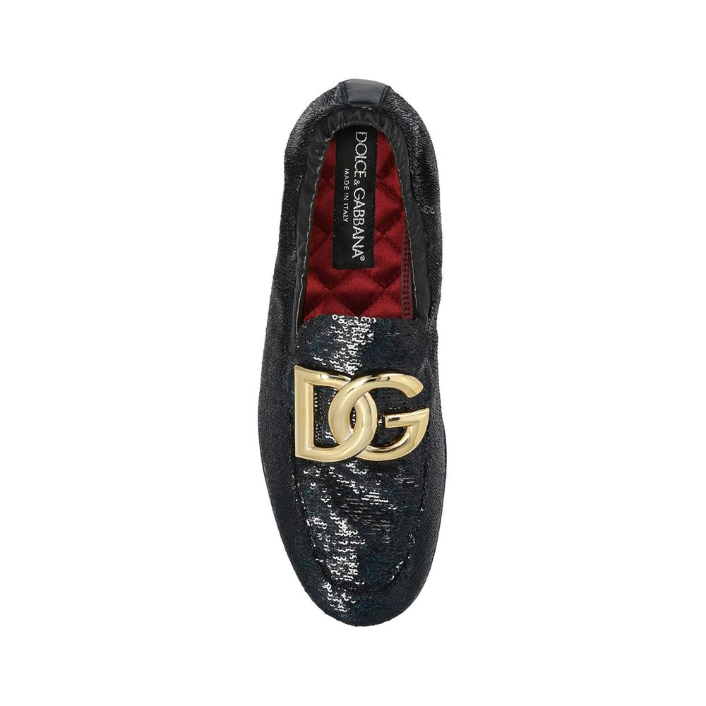 Dolce & Gabbana Elegante Schwarze Stoff-Loafer zum Hineinschlüpfen