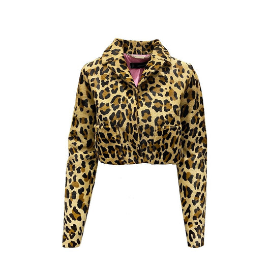 Dsquared² Leopard Kalbshaar Cropped Jacket