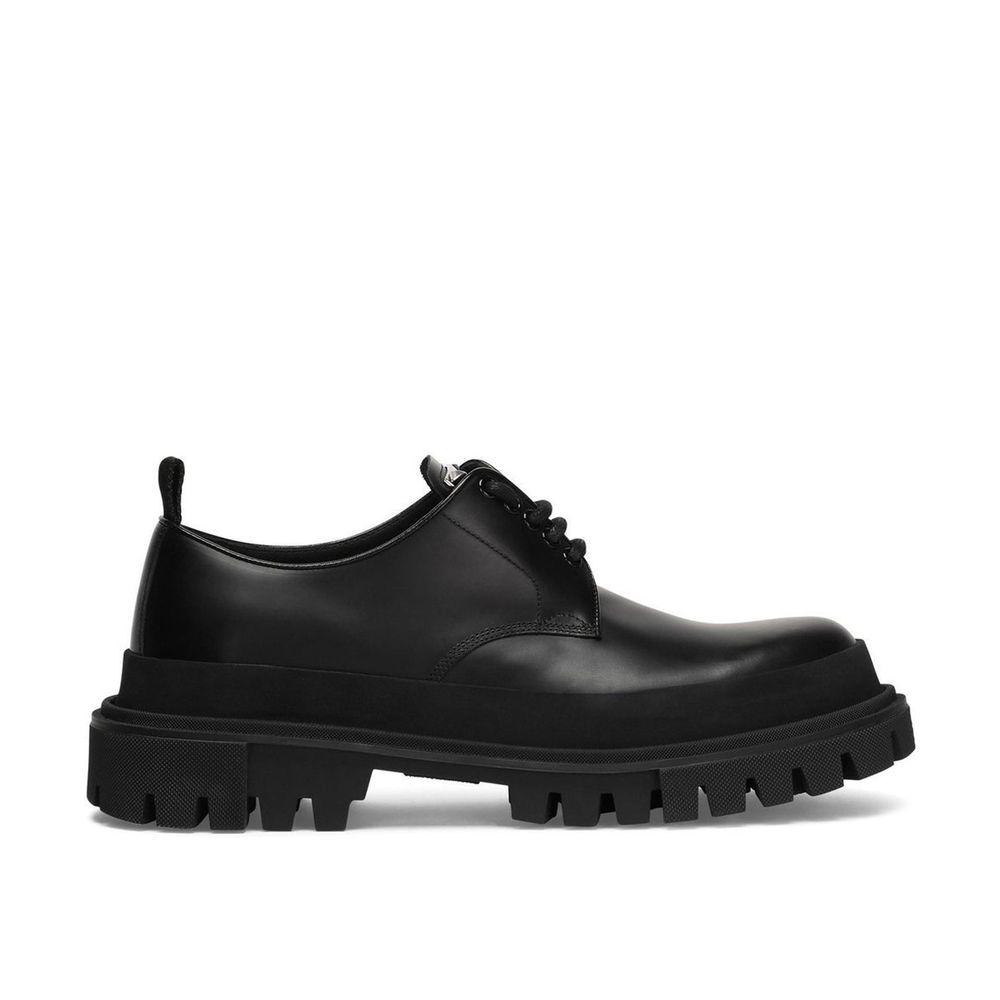 Dolce & Gabbana Schwarze Oxford- und Derby-Schuhe aus Kalbsleder