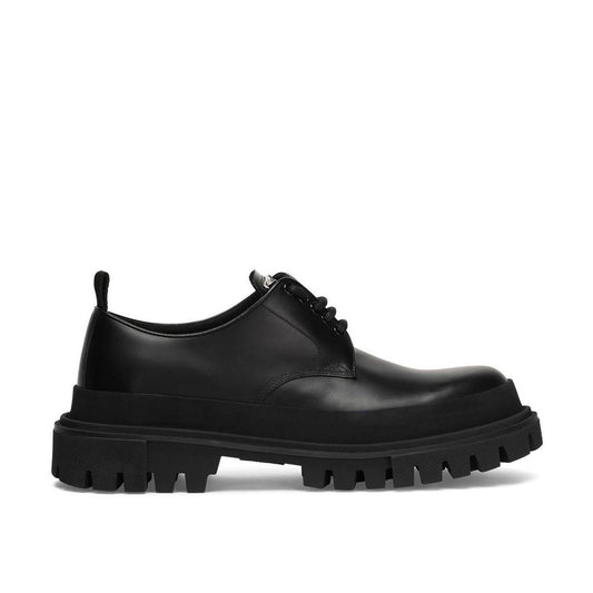 Dolce & Gabbana Schwarze Oxford- und Derby-Schuhe aus Kalbsleder