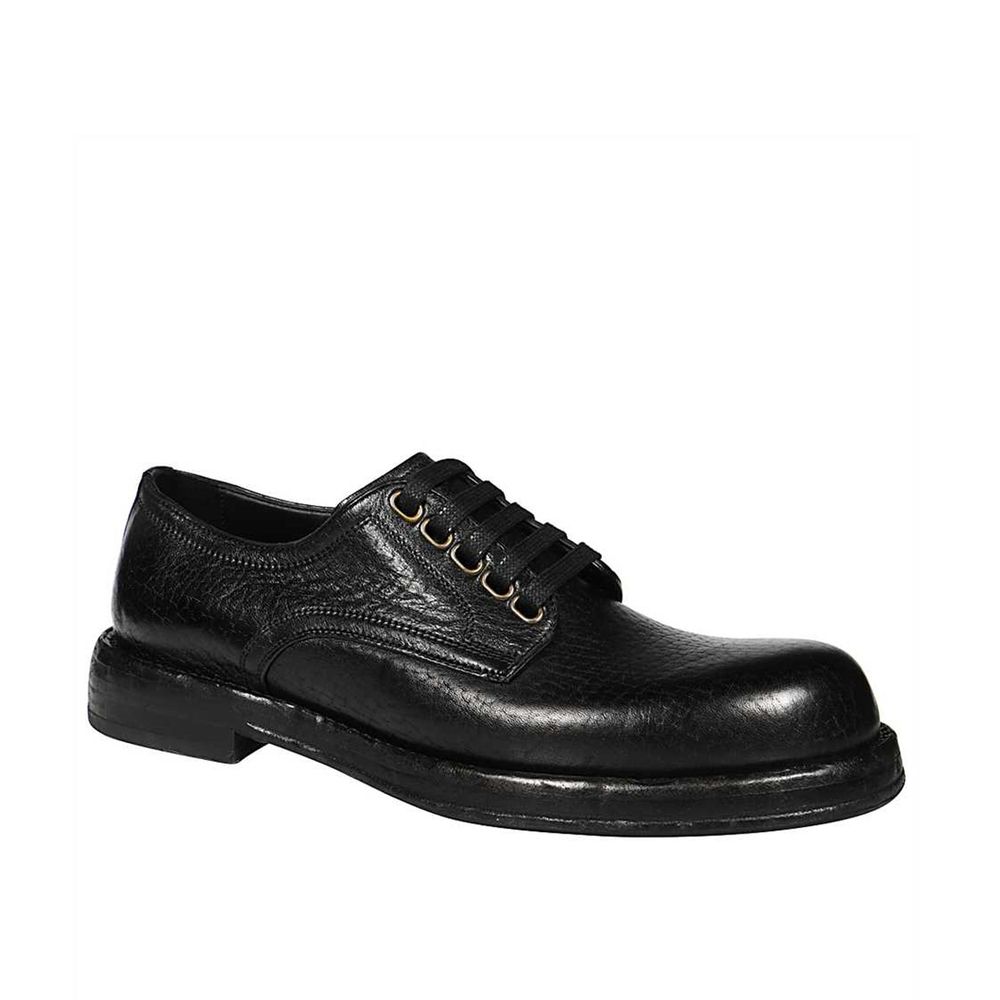 Dolce & Gabbana Schwarze Leder-Schnürschuhe und -Derby-Schuhe