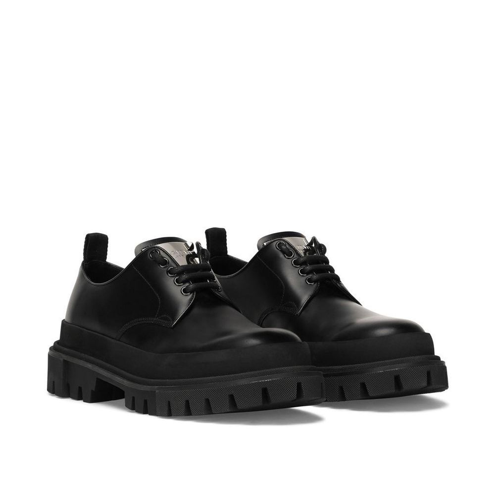 Dolce & Gabbana Schwarze Oxford- und Derby-Schuhe aus Kalbsleder
