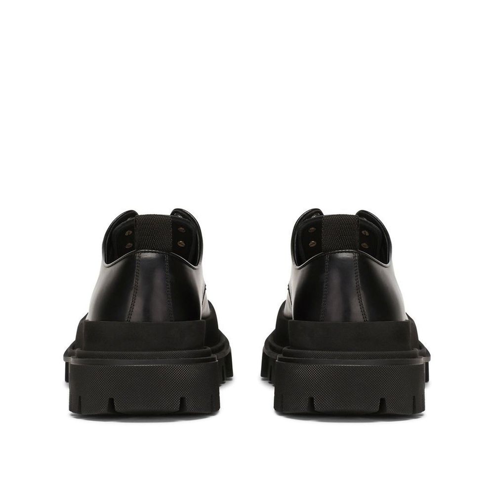 Dolce & Gabbana Schwarze Oxford- und Derby-Schuhe aus Kalbsleder