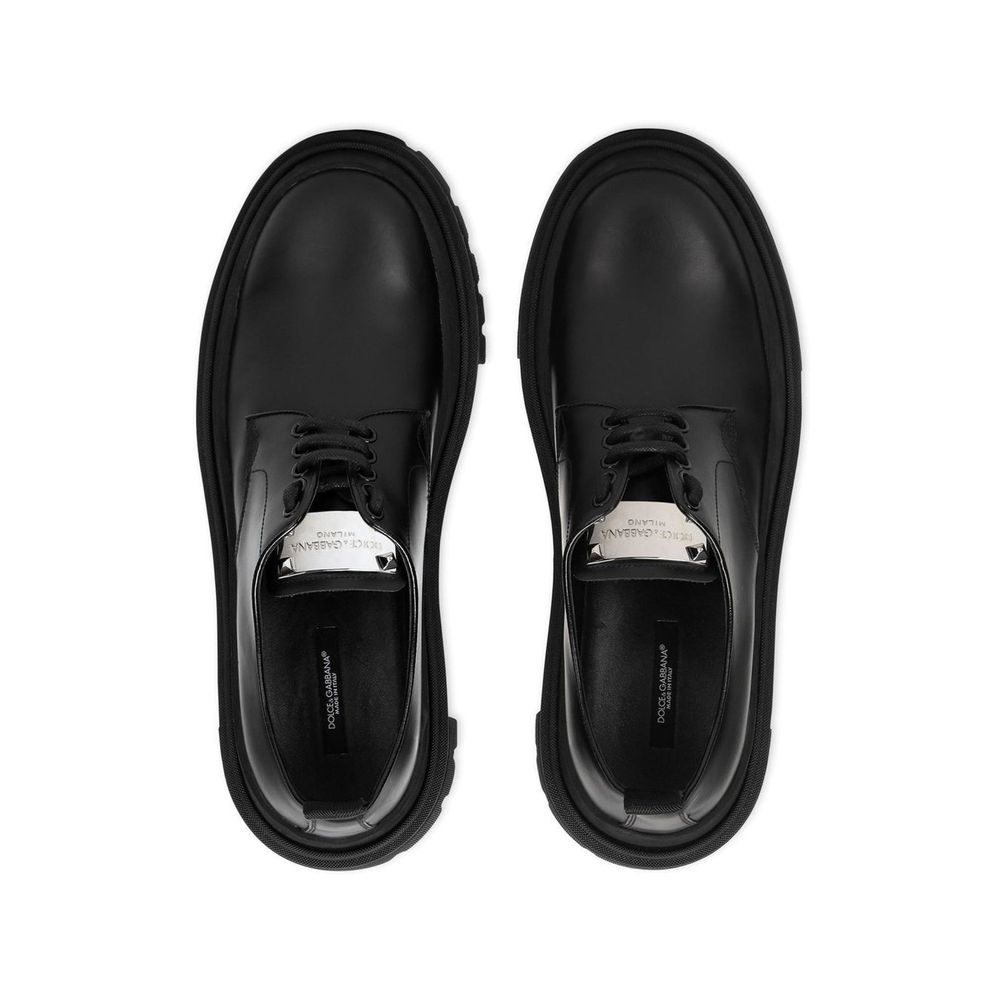 Dolce & Gabbana Schwarze Oxford- und Derby-Schuhe aus Kalbsleder