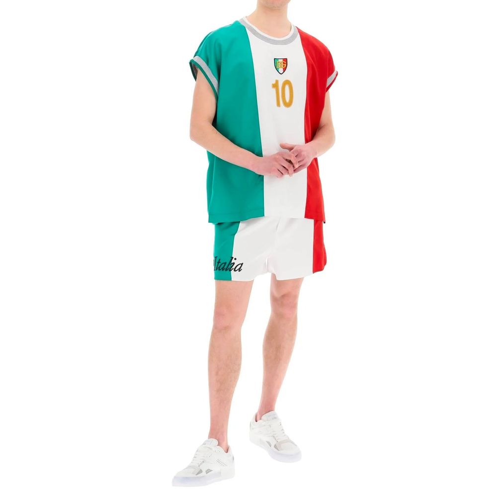 Dolce & Gabbana Weißes Polyester-T-Shirt