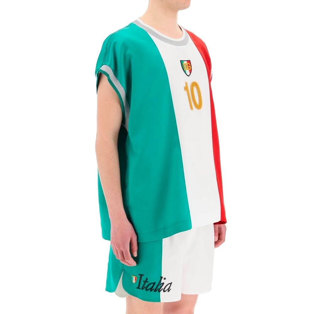 Dolce & Gabbana Weißes Polyester-T-Shirt