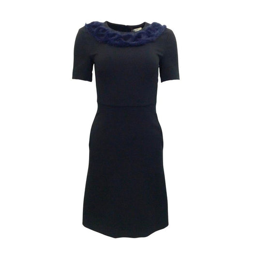Fendi Gestricktes Kleid mit Nerzkragen