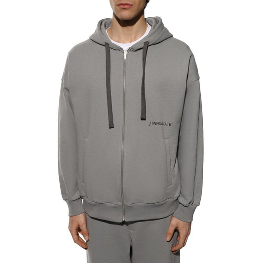 Hinnominate Graues Baumwoll-Sweatshirt mit Kapuze für Männer