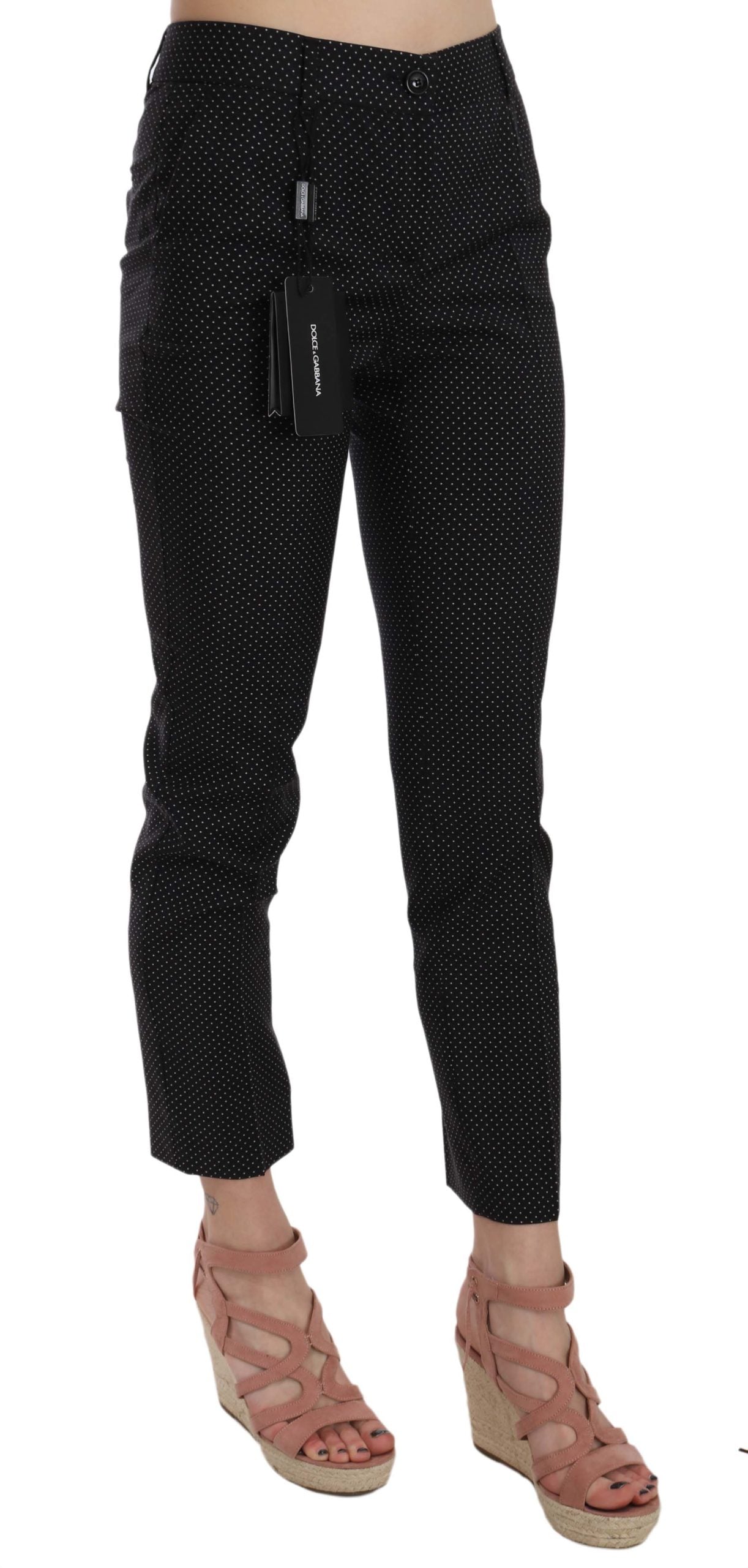 Dolce & Gabbana Polka Dot Slim Capri Hose Tapered Pants