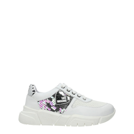 Love Moschino Chunky Sneakers aus weißem Stoff