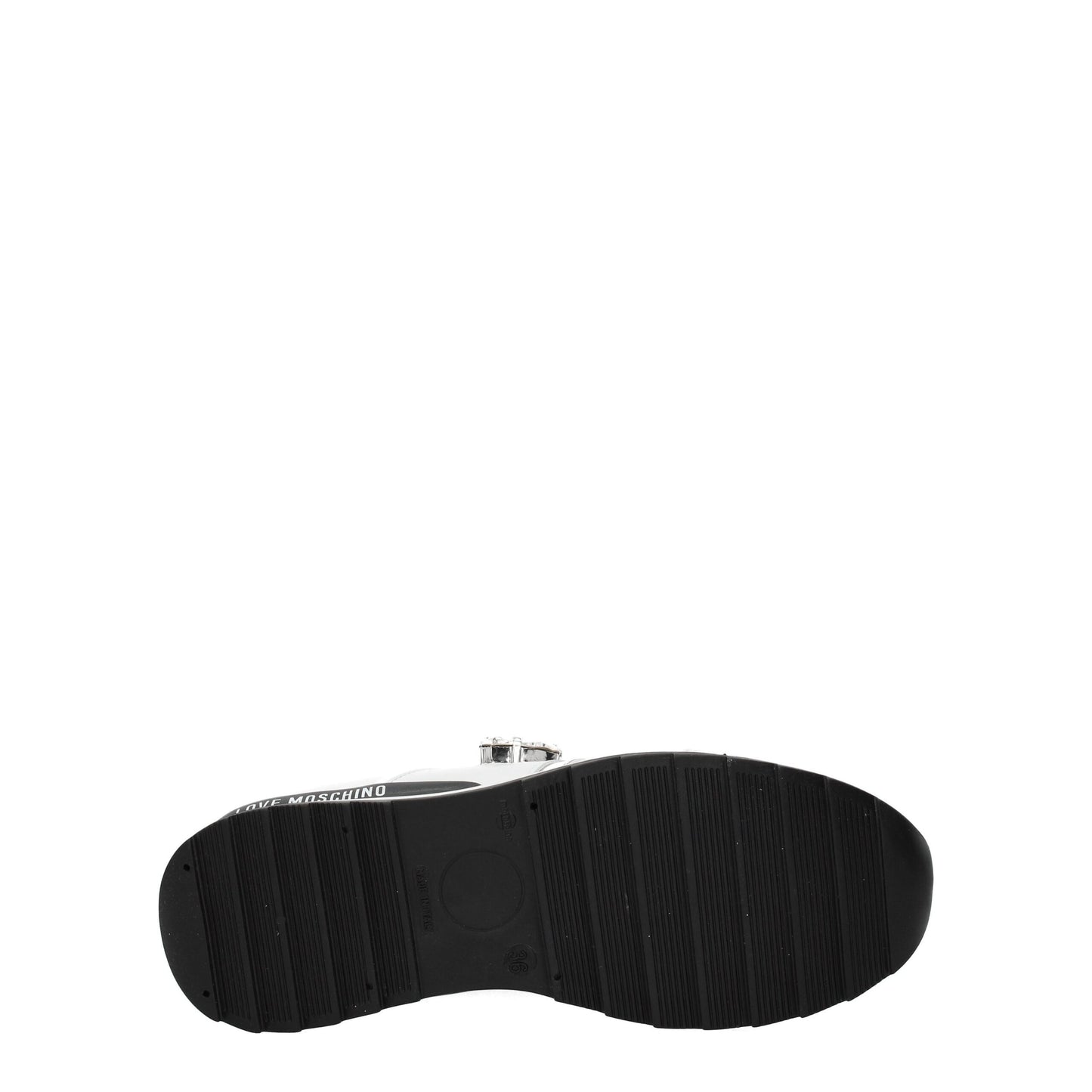 Love Moschino Weiße Leder-Sneaker mit niedrigem Schaft