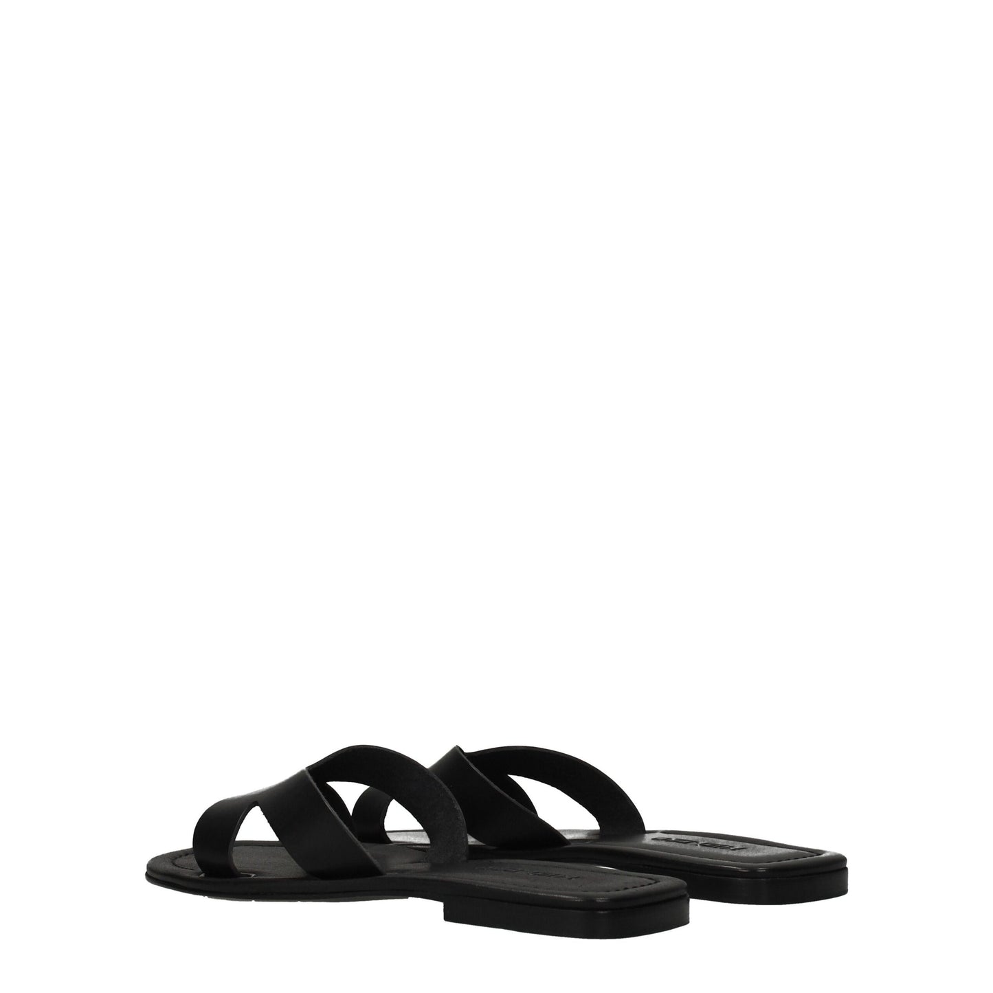 Kenzo Schwarze Lederpantoffeln Sandalen